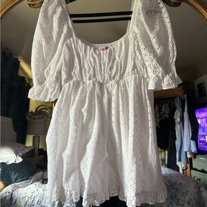 Buddy Love White Eyelet Mini Dress